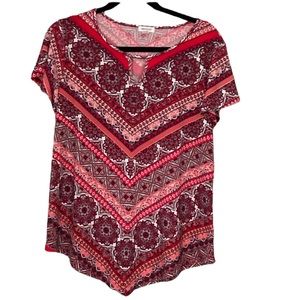 Westport-Large Petite Blouse Red, Pink, White